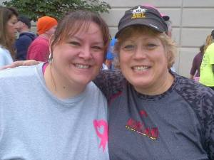 Lana (left) and Pam at a 5K in 2013